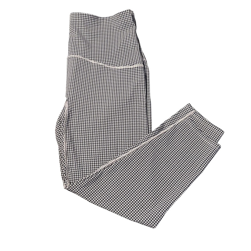 SPANX Booty Boost Navy and White Houndstooth Leggings 1X